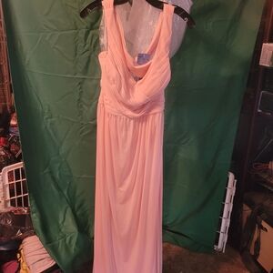 David's Bridal Blush Pink Maxi Dress